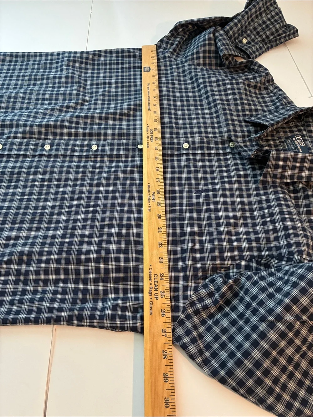 Polo by Ralph Lauren Navy and White Plaid Button-Down Shirt